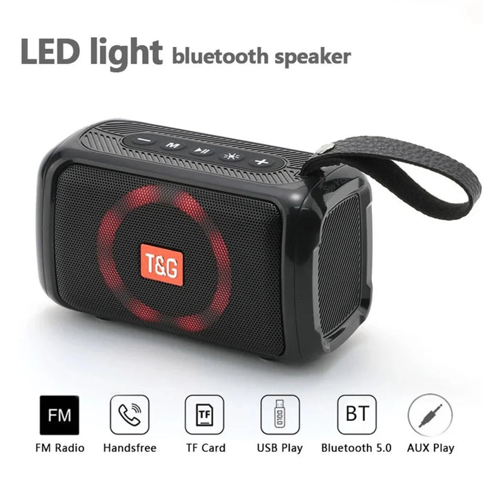 T&G TG193 Sports Bluetooth-compatible Speaker LED Light Wireless Loudspeaker Waterproof Portable Outdoor Subwoofer Boombox (CE Certificated) - Black - 3