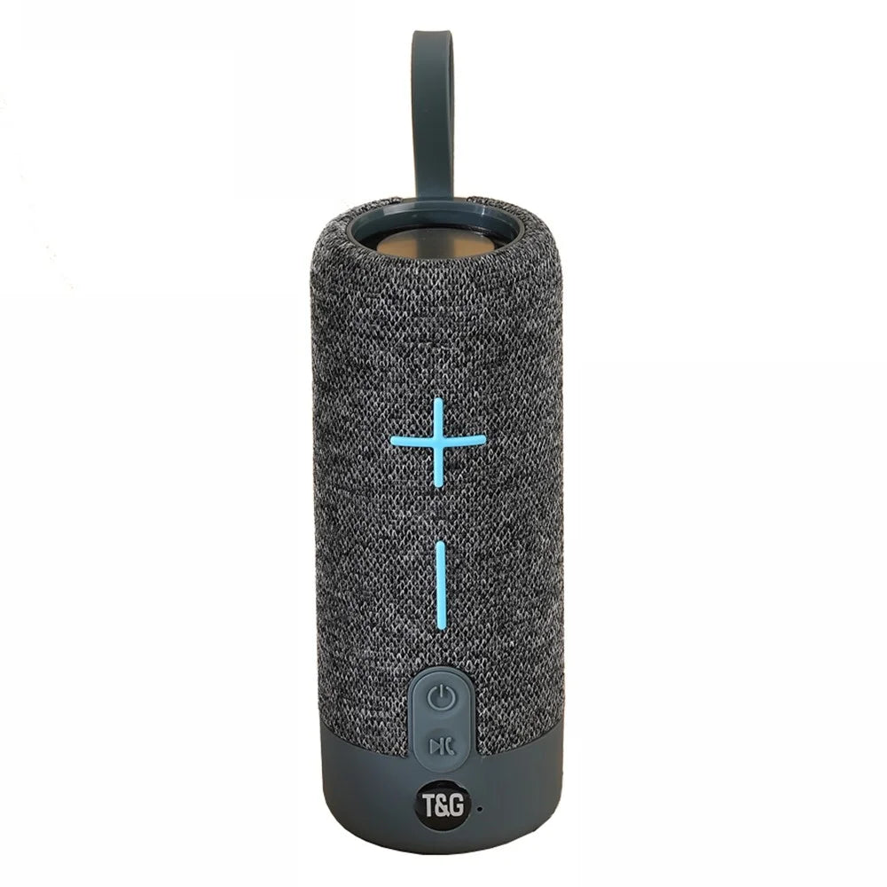 T&G TG619 Fabric Portable Speaker Bluetooth-compatible TWS Wireless Bass Subwoofer Waterproof Outdoor Loudspeaker Boombox (CE Certificated) - Grey - 1