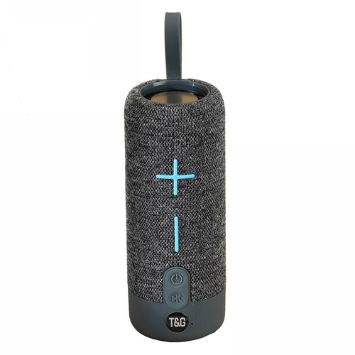 T&G TG619 Fabric Portable Speaker Bluetooth-compatible TWS Wireless Bass Subwoofer Waterproof Outdoor Loudspeaker Boombox (CE Certificated) - Grey - 1