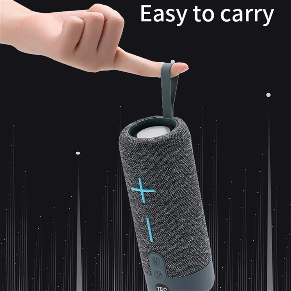 T&G TG619 Fabric Portable Speaker Bluetooth-compatible TWS Wireless Bass Subwoofer Waterproof Outdoor Loudspeaker Boombox (CE Certificated) - Grey - 6