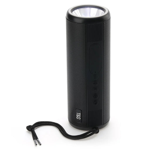 T&G TG635 Bluetooth-compatible Music Subwoofer Waterproof Portable Outdoor Wireless Speaker with LED Flashlight Support TF Card FM Radio Aux Input (CE) - Black - 2