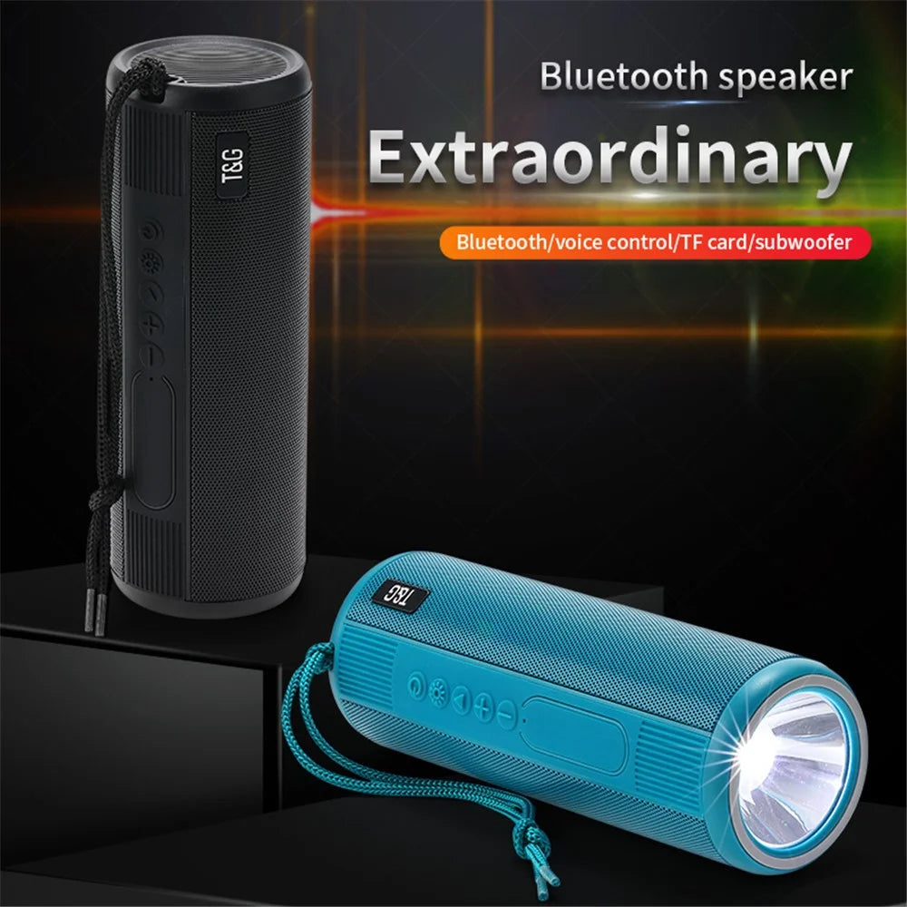T&G TG635 Bluetooth-compatible Music Subwoofer Waterproof Portable Outdoor Wireless Speaker with LED Flashlight Support TF Card FM Radio Aux Input (CE) - Black - 3