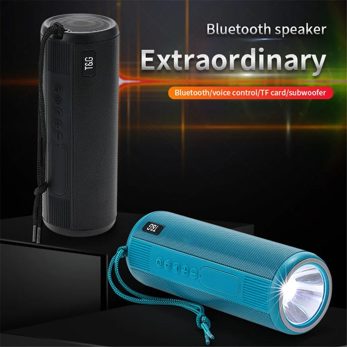 T&G TG635 Bluetooth-compatible Music Subwoofer Waterproof Portable Outdoor Wireless Speaker with LED Flashlight Support TF Card FM Radio Aux Input (CE) - Black - 3