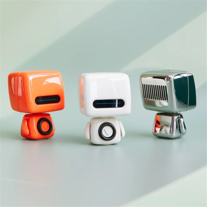 349 Creative Robot Design Portable Wireless Speaker Bluetooth-compatible Stereo Music Subwoofer - Silver - 5