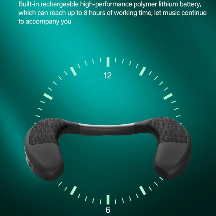Portable Bluetooth-compatible V5.0 Wireless Speaker Support TF Card Deep Bass Neck Mounted Speaker - 6