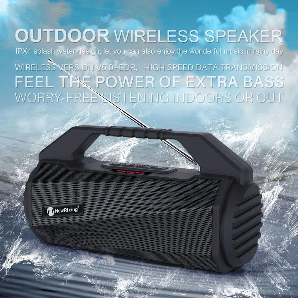 NEWRIXING NR4025 Wireless Bluetooth-compatible Speaker Portable TWS Speaker 10W Stereo Sound Amp Support TF Card/FM - Black - 2