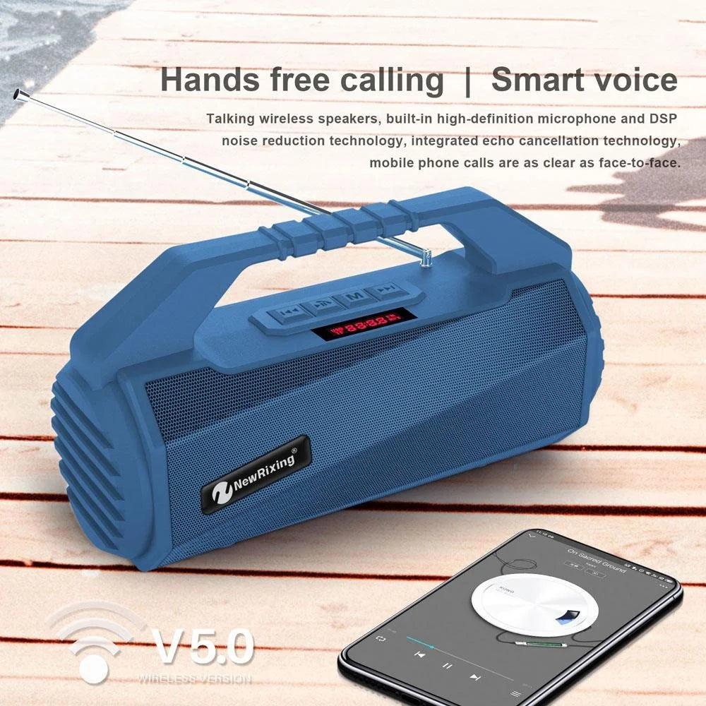 NEWRIXING NR4025 Wireless Bluetooth-compatible Speaker Portable TWS Speaker 10W Stereo Sound Amp Support TF Card/FM - Black - 3