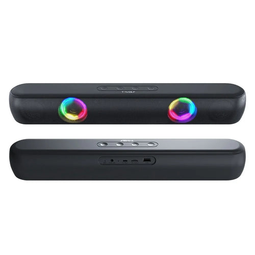 T-WOLF B320 Desktop Stereo Speaker Wireless Bluetooth-compatible Speaker with RGB Light Portable Sound Amp for Home Office - 1