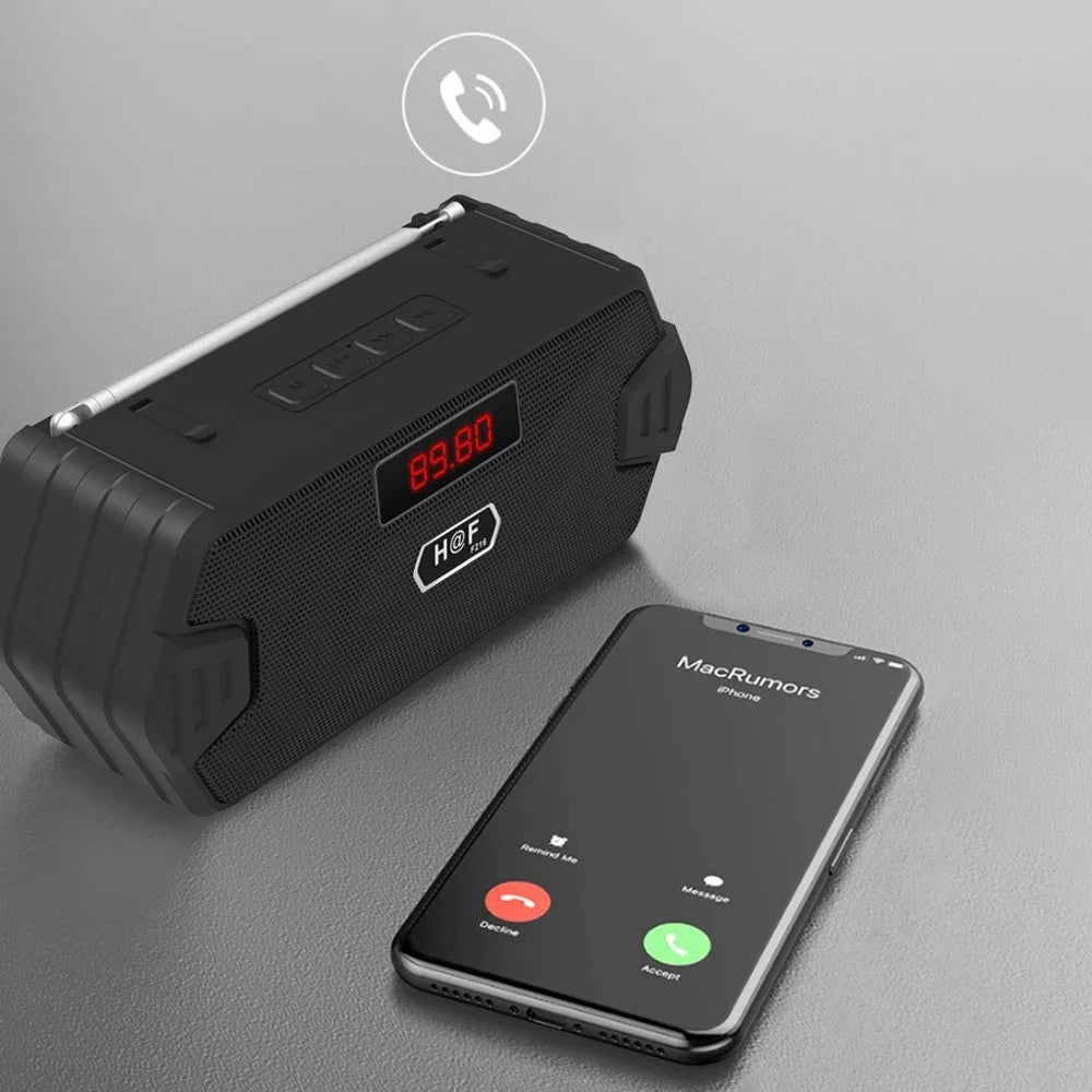 H/F-F216 Wireless Bluetooth-compatible Speaker Outdoor TF Card/U Disk Mini Subwoofer Portable Audio Voice Amp Support FM Radio with External Retractable Antenna/Phone Holder - Red - 3