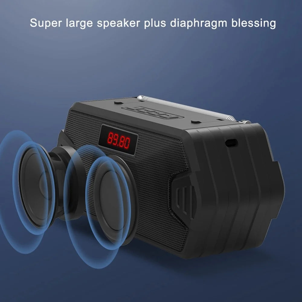 H/F-F216 Wireless Bluetooth-compatible Speaker Outdoor TF Card/U Disk Mini Subwoofer Portable Audio Voice Amp Support FM Radio with External Retractable Antenna/Phone Holder - Red - 4