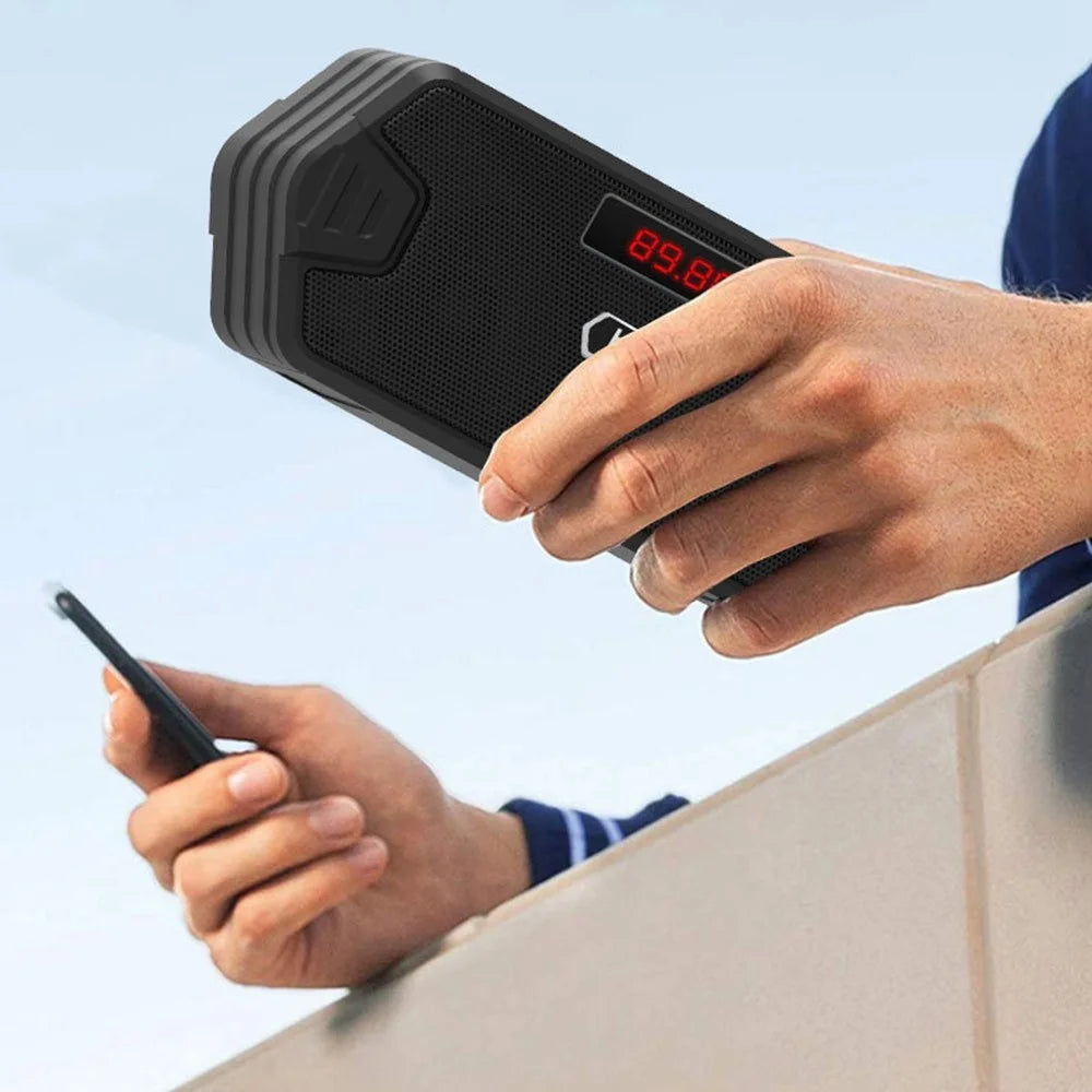 H/F-F216 Wireless Bluetooth-compatible Speaker Outdoor TF Card/U Disk Mini Subwoofer Portable Audio Voice Amp Support FM Radio with External Retractable Antenna/Phone Holder - Red - 5