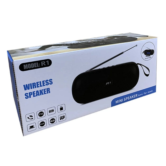 R1 FM Radio Portable Speaker TWS Bluetooth-compatible Bass Sound Subwoofer - Black - 6