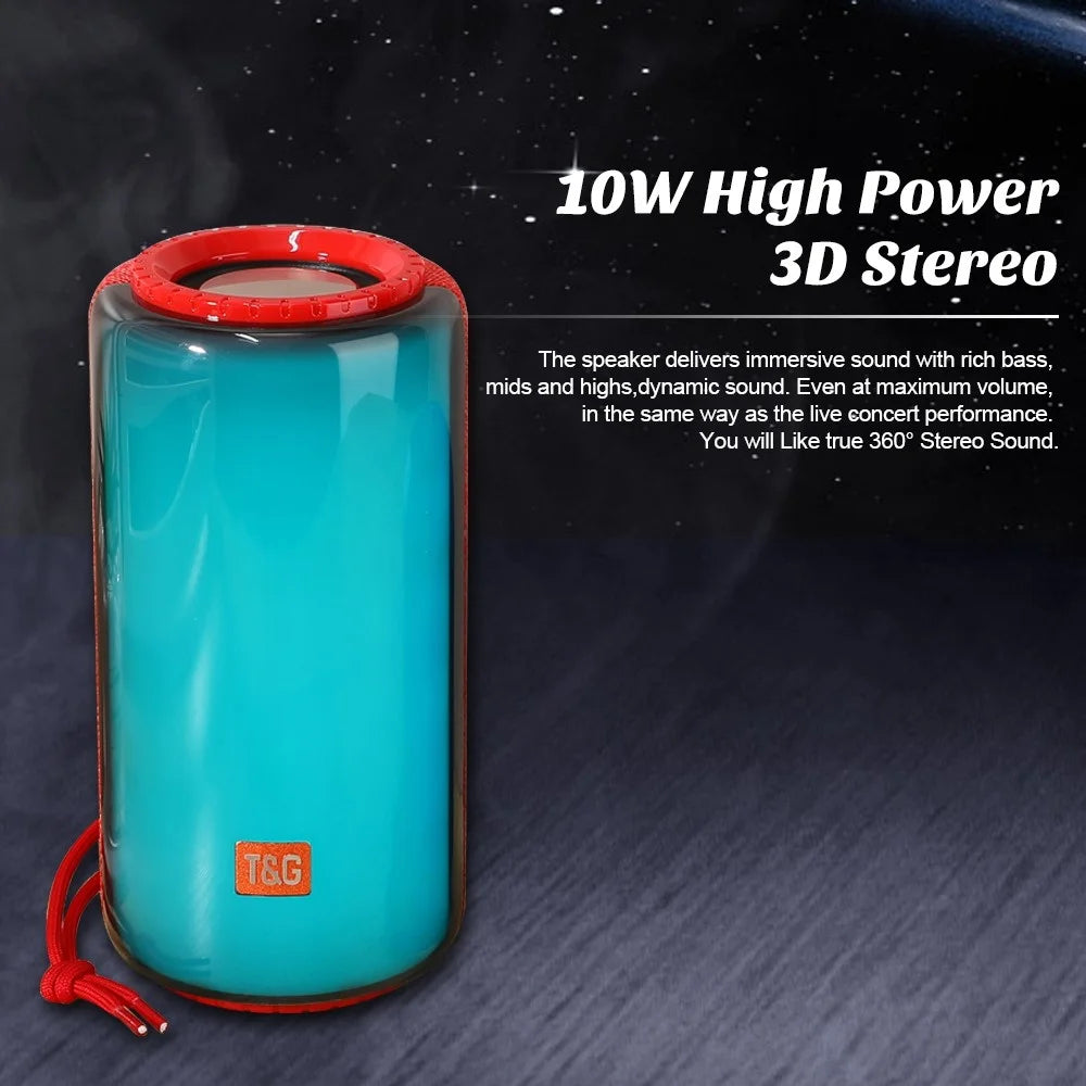 T&G TG639 10W TWS Wireless Bluetooth-compatible Speaker with LED Light Portable Outdoor Music Player Stereo Portable Speaker (CE) - Red - 2