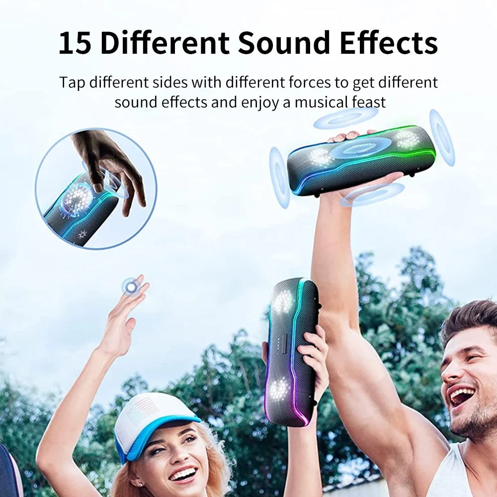 CYBORIS F10 TWS Bluetooth-compatible Speaker IPX7 Waterproof 25W Extra Bass Subwoofer with RGB Light - 6