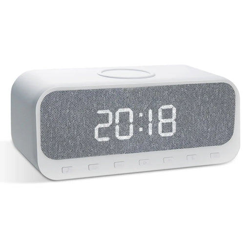CYBORIS Bluetooth-compatible Speaker 15W Wireless Charger with LED Clock Alarm Function FM Radio Subwoofer - 1