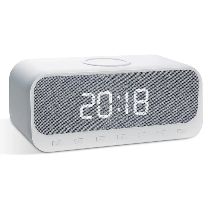 CYBORIS Bluetooth-compatible Speaker 15W Wireless Charger with LED Clock Alarm Function FM Radio Subwoofer - 1