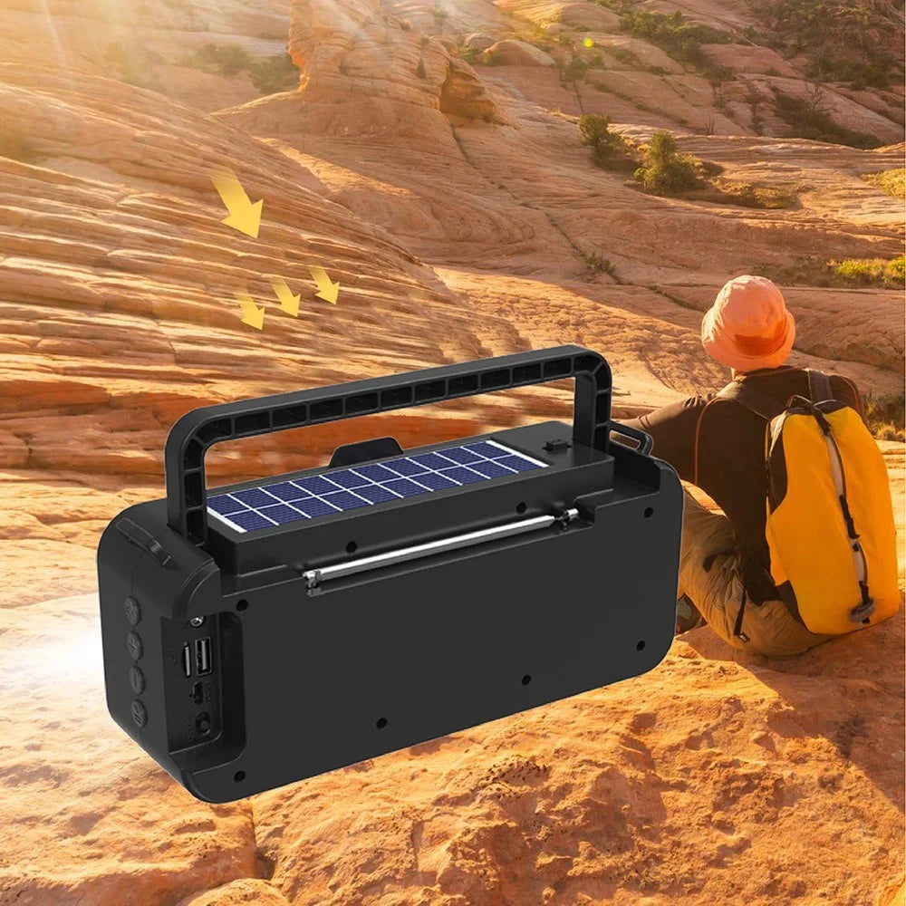 BDL-162 Solar Power Bluetooth-compatible Speaker with Colorful Ring Light Portable Outdoor Sport Fitness Wireless Music Subwoofer - Red - 5