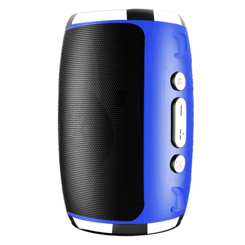 D16 Voice Control FM Radio Bluetooth-compatible Speaker Portable Outdoor Wireless Music Subwoofer Support TF Card / U-disk (without Light) - Blue - 1
