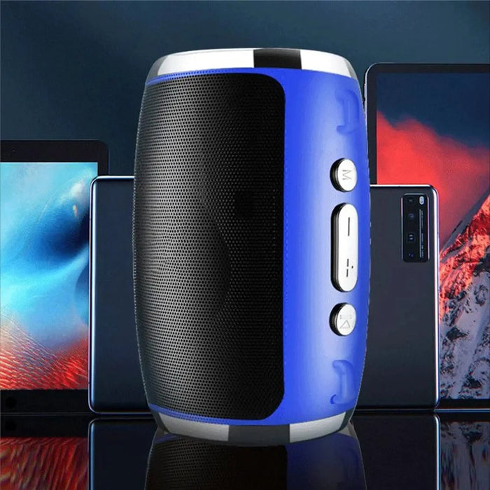 D16 Voice Control FM Radio Bluetooth-compatible Speaker Portable Outdoor Wireless Music Subwoofer Support TF Card / U-disk (without Light) - Blue - 3