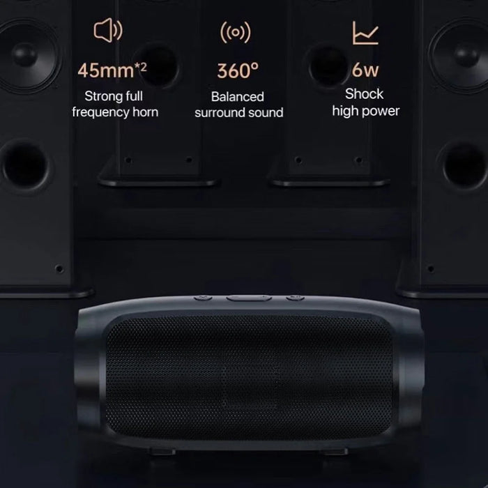 J016 Portable Outdoor Rechargeable Bluetooth-compatible Speaker Wireless Music Subwoofer Support TF Card / U-Disk Playback - Black - 3