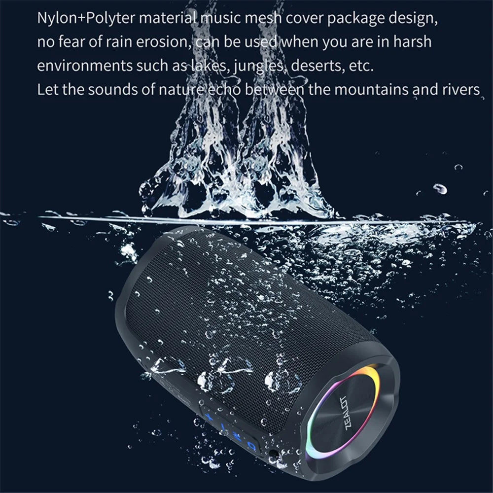 ZEALOT S49 Portable Rechargeable Bluetooth-compatible Speaker 20W Waterproof Heavy Bass Wireless Music Subwoofer - 5