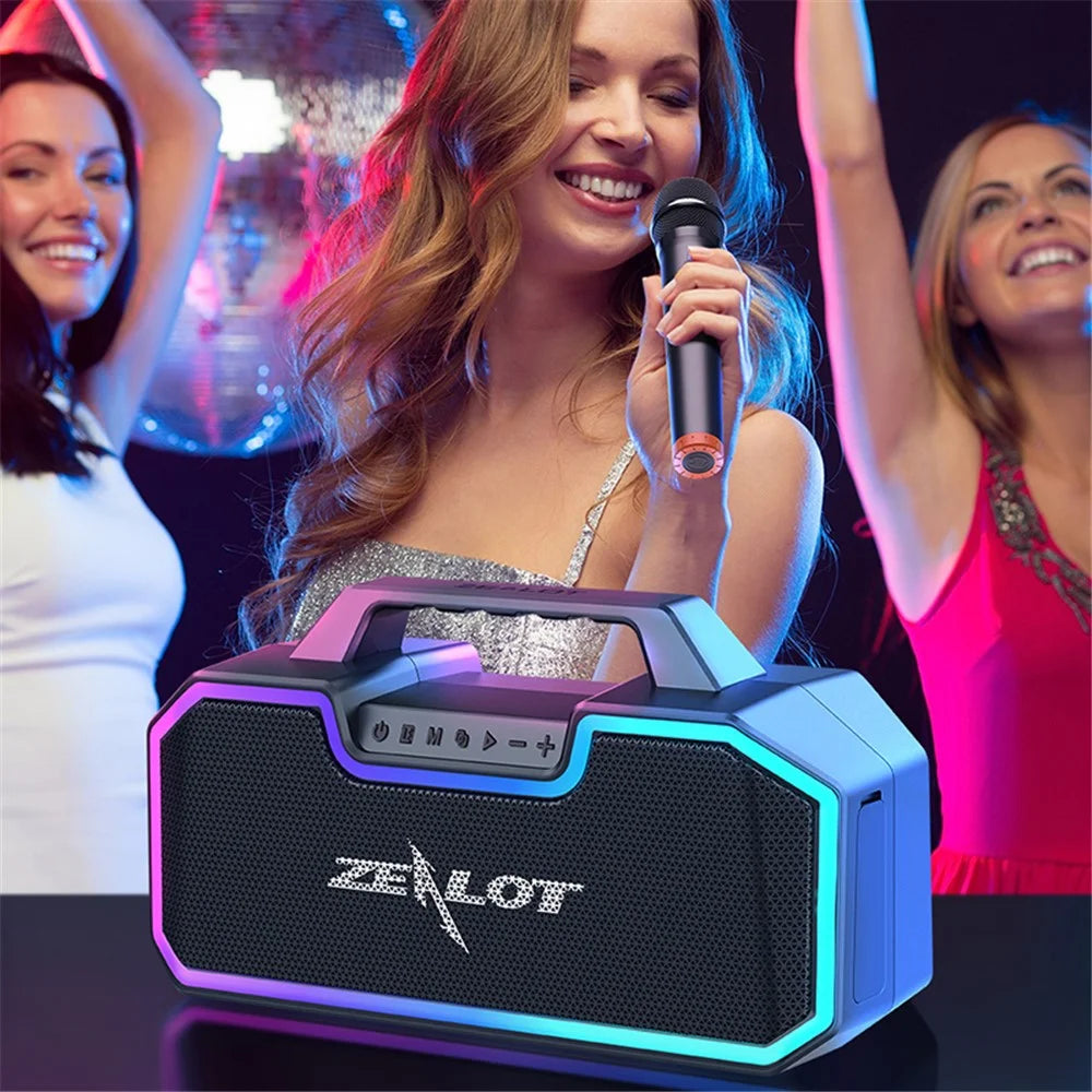 ZEALOT S57 Portable Outdoor Rechargeable Bluetooth-compatible Speaker Colorful Lighting Wireless Music Subwoofer Support TF Card Playing Music - 6