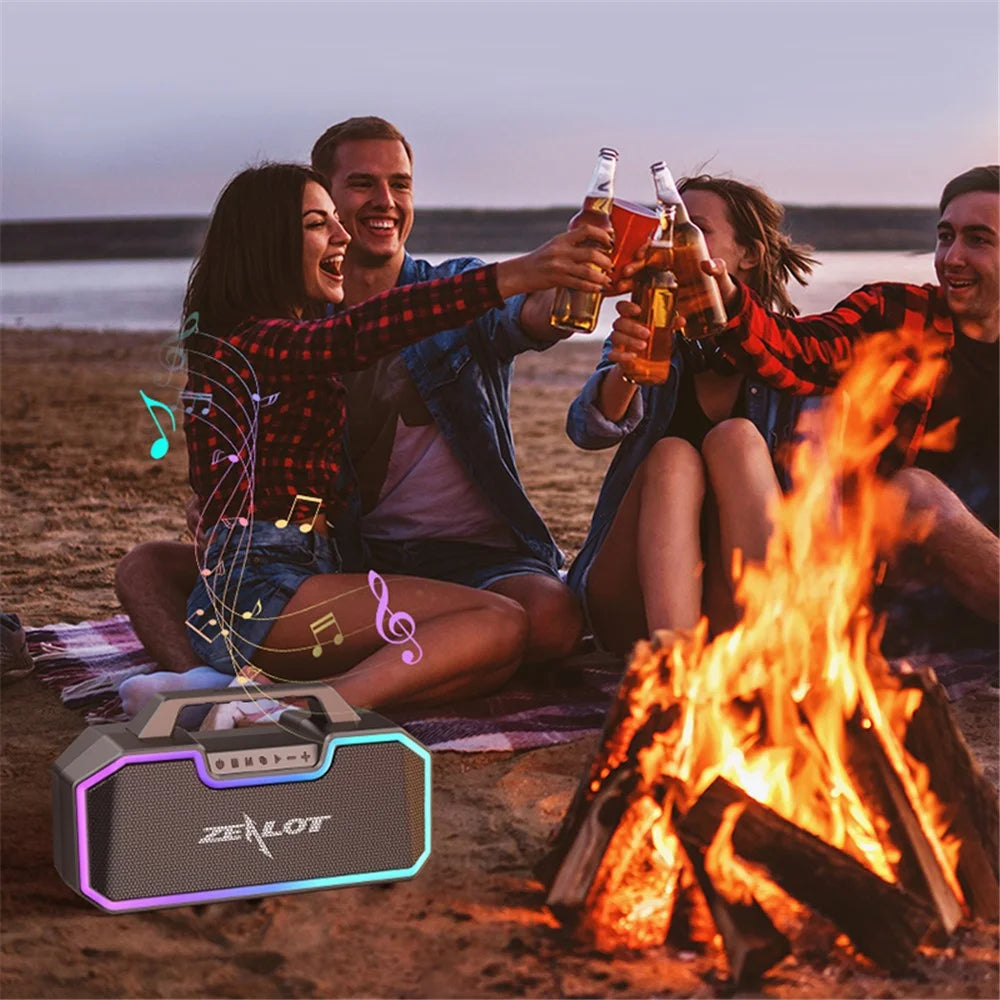 ZEALOT S57 Portable Outdoor Rechargeable Bluetooth-compatible Speaker Colorful Lighting Wireless Music Subwoofer Support TF Card Playing Music - 7