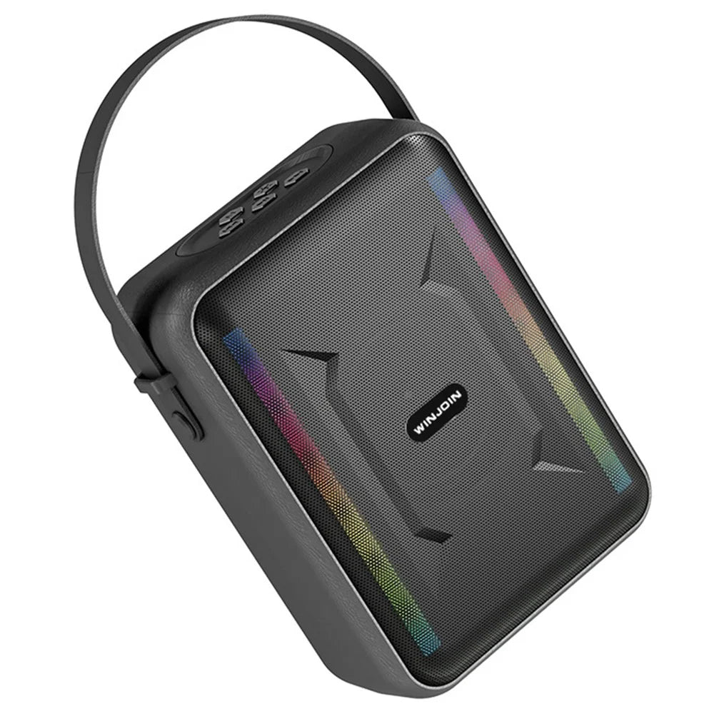 WINJOIN WJ-B88 Portable Rechargeable Bluetooth-compatible Speaker FM Radio RGB Light Wireless Music Subwoofer - Black - 1