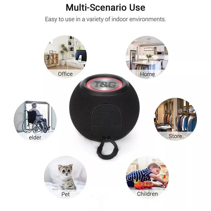 T&G TG337 Portable Speaker Wireless Bluetooth-compatible 3D Stereo Subwoofer Waterproof Outdoor Loudspeaker with Lanyard - Black - 5