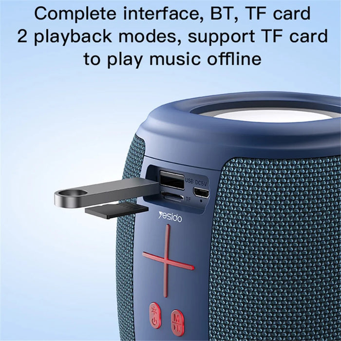 YESIDO YSW14 Portable Wireless Bluetooth-compatible Speaker RGB Light Subwoofer Support TF Card - 3