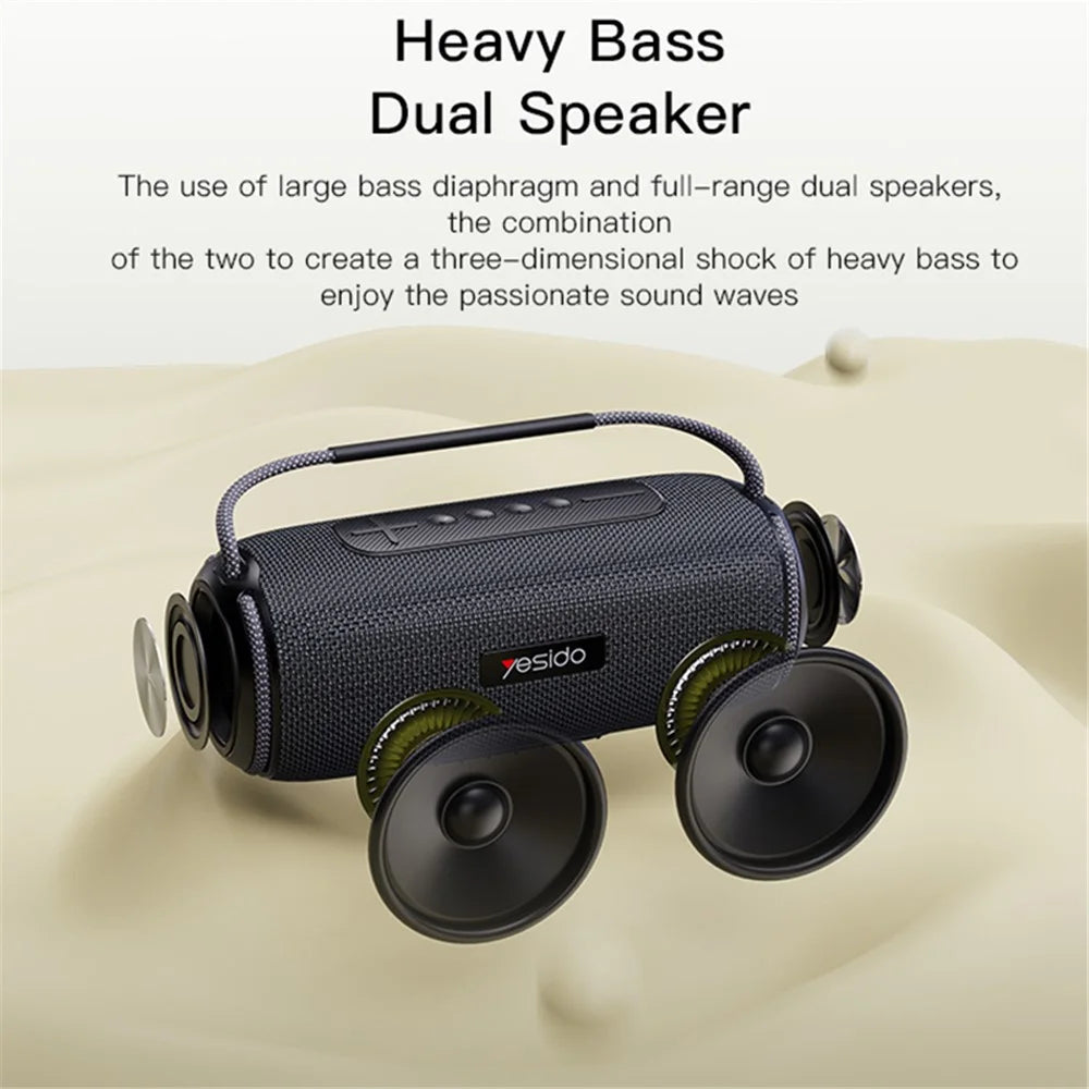 YESIDO YSW-11 Wireless Bluetooth-compatible Speaker for Home, Outdoor Portable Subwoofer Speaker - 2