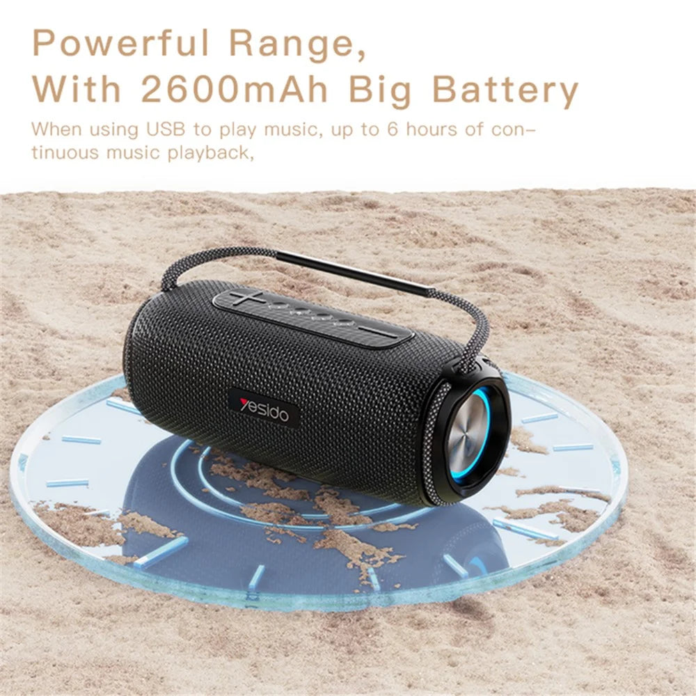 YESIDO YSW-11 Wireless Bluetooth-compatible Speaker for Home, Outdoor Portable Subwoofer Speaker - 4
