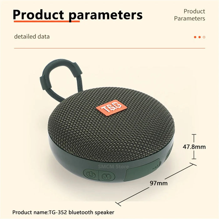 T&G TG352 Portable Rechargeable Bluetooth-compatible Speaker Outdoor Cycling TWS Wireless Stereo Subwoofer - Grey - 7