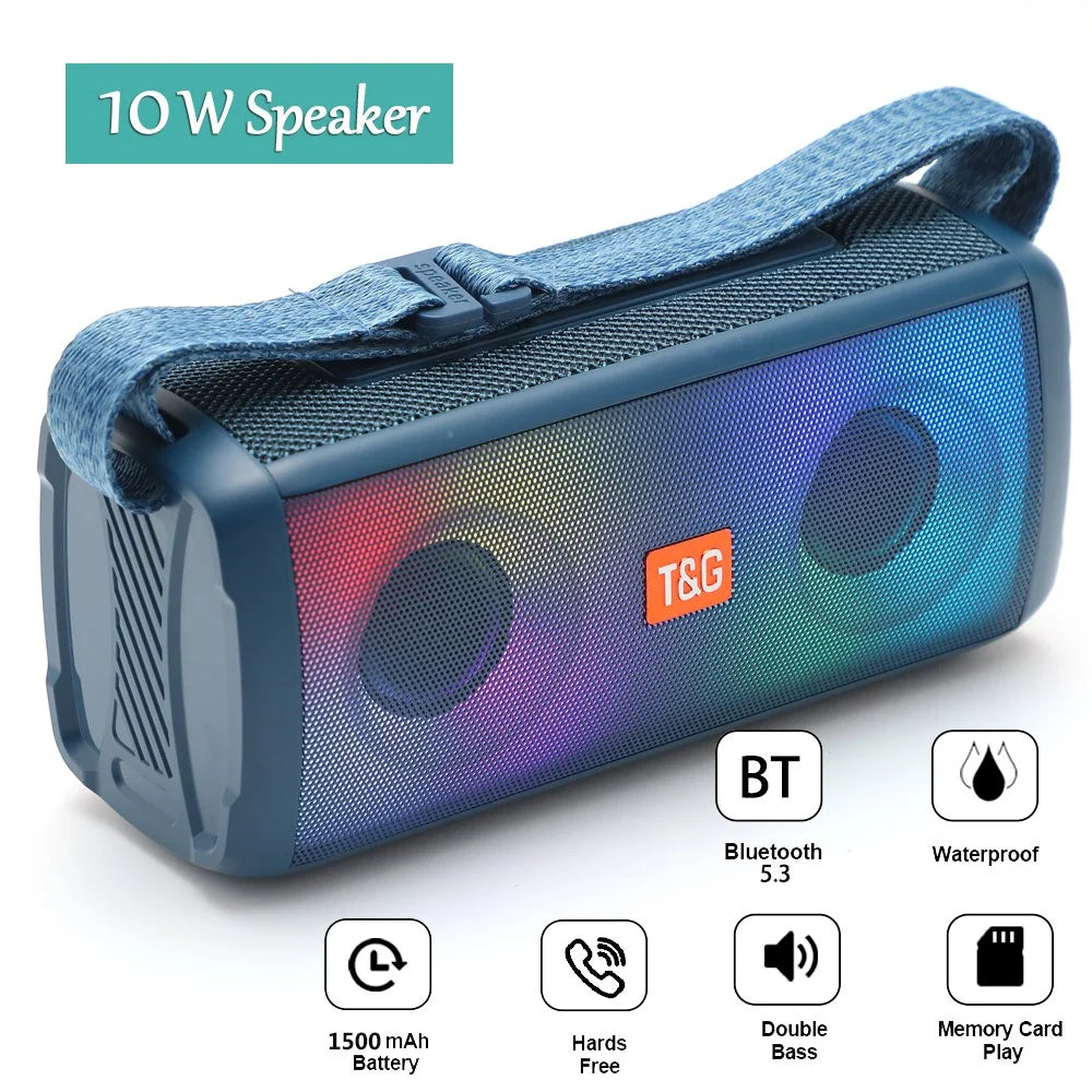 T&G TG345 Portable Rechargeable Bluetooth-compatible Speaker Outdoor Breathing Light Wireless Stereo Subwoofer - Blue - 2