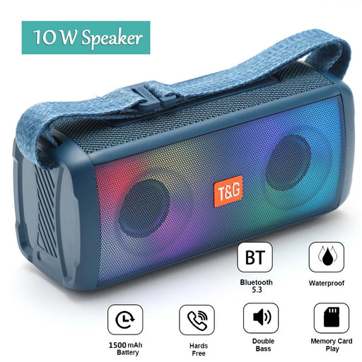T&G TG345 Portable Rechargeable Bluetooth-compatible Speaker Outdoor Breathing Light Wireless Stereo Subwoofer - Blue - 2