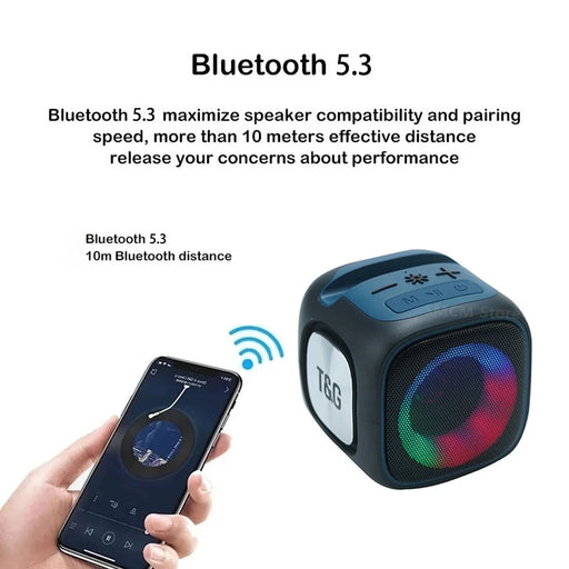 T&G TG359 Mini Rechargeable Bluetooth-compatible Speaker Portable Outdoor Wireless Stereo Subwoofer with Breathing Light - Black - 2