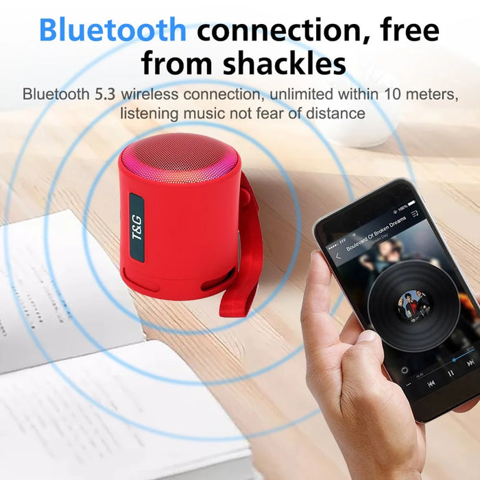 T&G TG373 LED Breathing Light Portable Bluetooth-compatible Speaker Outdoor Wireless Stereo Subwoofer - Black - 4