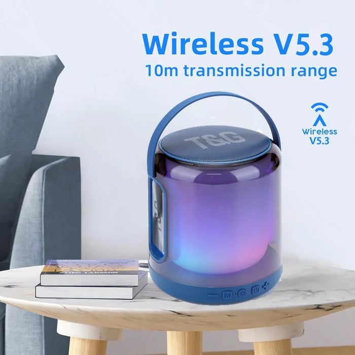 T&G TG376 RGB LED Breathing Light Rechargeable Bluetooth-compatible Speaker Portable Wireless Stereo Subwoofer - Grey - 3