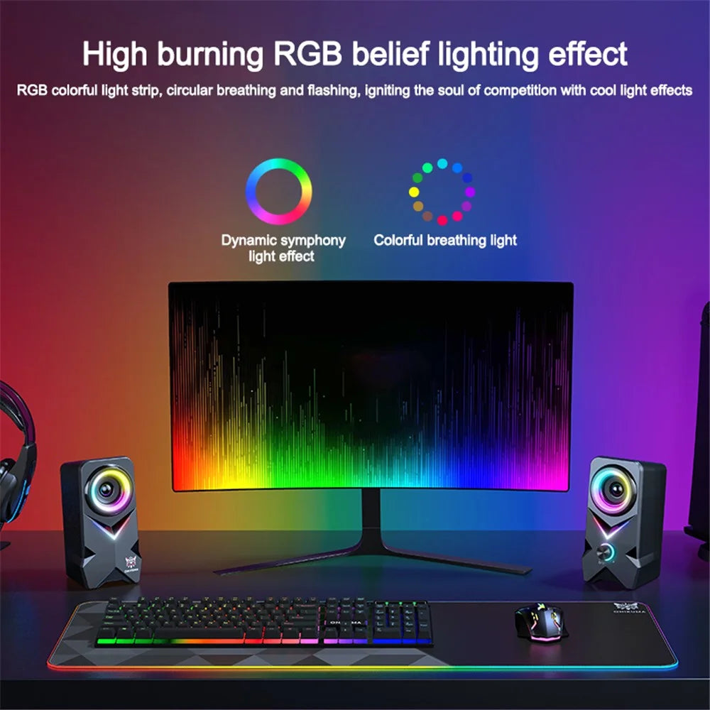 ONIKUMA L2 2Pcs / Set Wired Speaker USB RGB Colorful Light HiFi Audio Subwoofer - 3