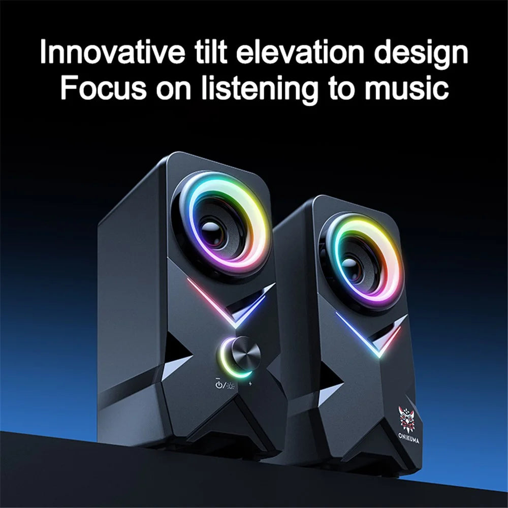 ONIKUMA L2 2Pcs / Set Wired Speaker USB RGB Colorful Light HiFi Audio Subwoofer - 5