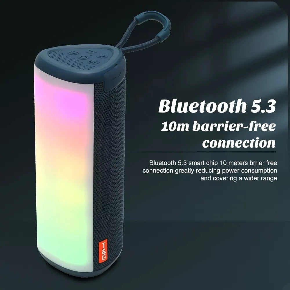 T&G TG357 Portable Wireless Bluetooth-compatible Speaker Outdoor TWS Stereo Subwoofer with RGB Light - Red - 3