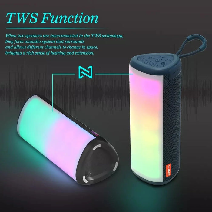 T&G TG357 Portable Wireless Bluetooth-compatible Speaker Outdoor TWS Stereo Subwoofer with RGB Light - Red - 4