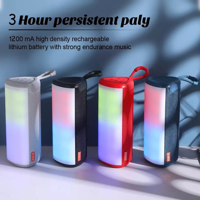 T&G TG357 Portable Wireless Bluetooth-compatible Speaker Outdoor TWS Stereo Subwoofer with RGB Light - Red - 6