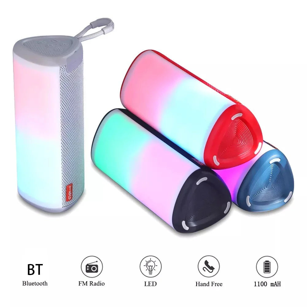 T&G TG357 Portable Wireless Bluetooth-compatible Speaker Outdoor TWS Stereo Subwoofer with RGB Light - Red - 7