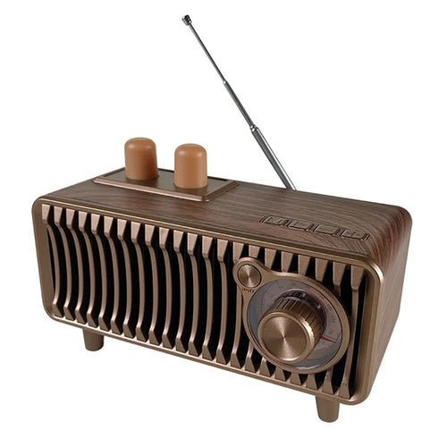 CYBORIS T7 Retro Wooden Grain Bluetooth-compatible Speaker Stereo Bass FM Radio Support FM / TF Card / AUX / TWS - 1