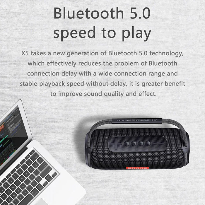 X5 Portable Rechargeable Bluetooth-compatible Speaker 40W Waterproof Outdoor TWS Wireless Stereo Subwoofer - Blue - 3
