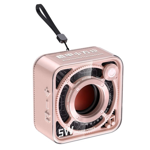 DW12 Portable Mini Bluetooth-compatible Speaker Transparent PC Wireless Subwoofer Support TF Card (CE Certified) - Pink - 1