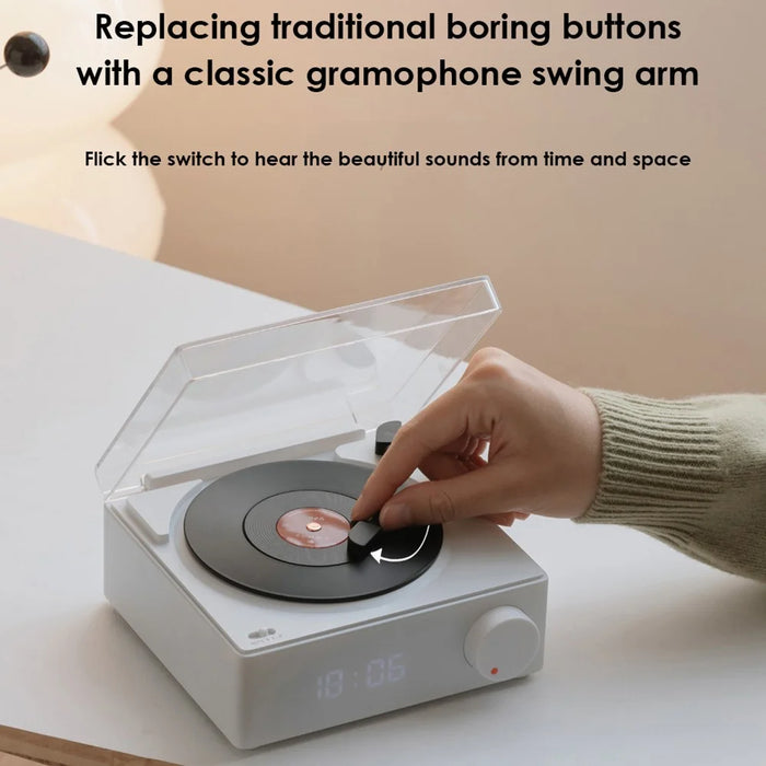 X11 Clock Vinyl Record Player Turntable Player Stereo Sound Retro Bluetooth-compatible Speaker - Pink - 6