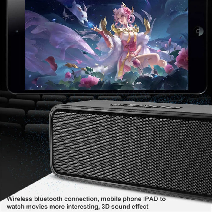 Outdoor Multi-Function Bluetooth-compatible Speaker TWS FM Radio Loudspeaker Support TF Card U-Disk AUX - Black - 3