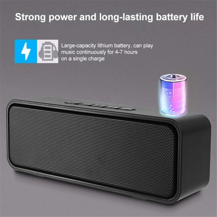 Outdoor Multi-Function Bluetooth-compatible Speaker TWS FM Radio Loudspeaker Support TF Card U-Disk AUX - Black - 5
